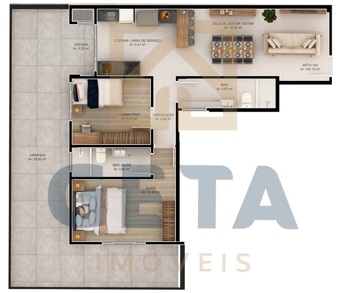 Apartamento, 2 quartos, 55 m² - Foto 9